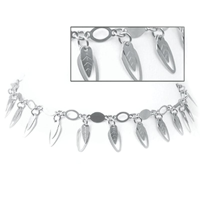 STEELX Necklace with Dangle Leaves - N70 - Click Image to Close